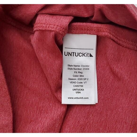 Untuckit Polo Shirt Mens Size‎ 2XL Red Stretch Wicking Short Sleeve Casual 31436 - Picture 3 of 7